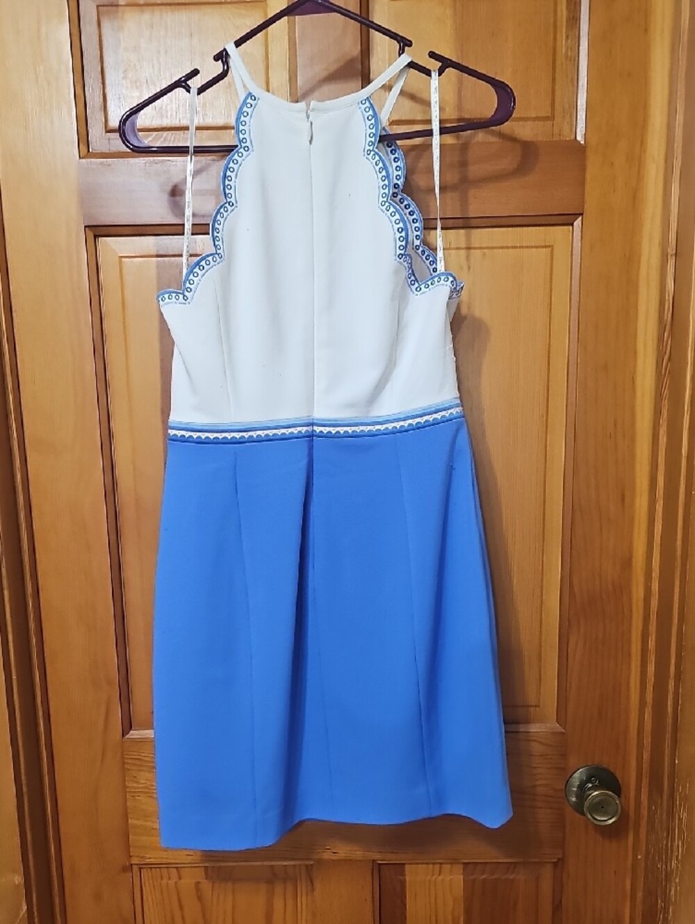 Lilly Pulitzer White Halter Dress with Blue Embroidery - Picture 3 of 3